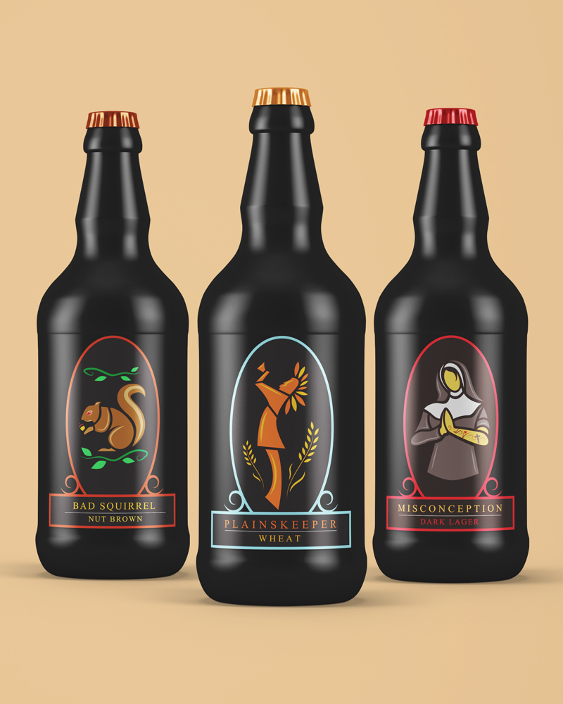 Sattigenbrau: Beer Label Vector Illustrations